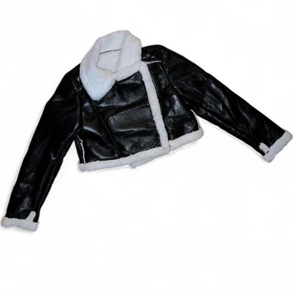NIB FAUX LEATHER AVIATOR JACKET